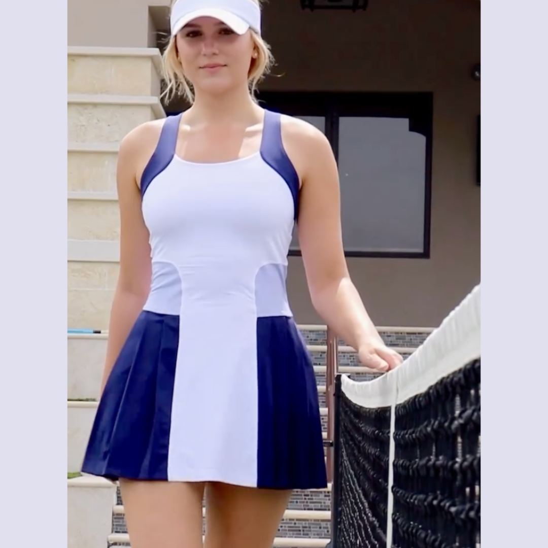 Blog From Court to Clubhouse: Stylish Tennis and Golf Dresses for 2025, woman in tennis dress