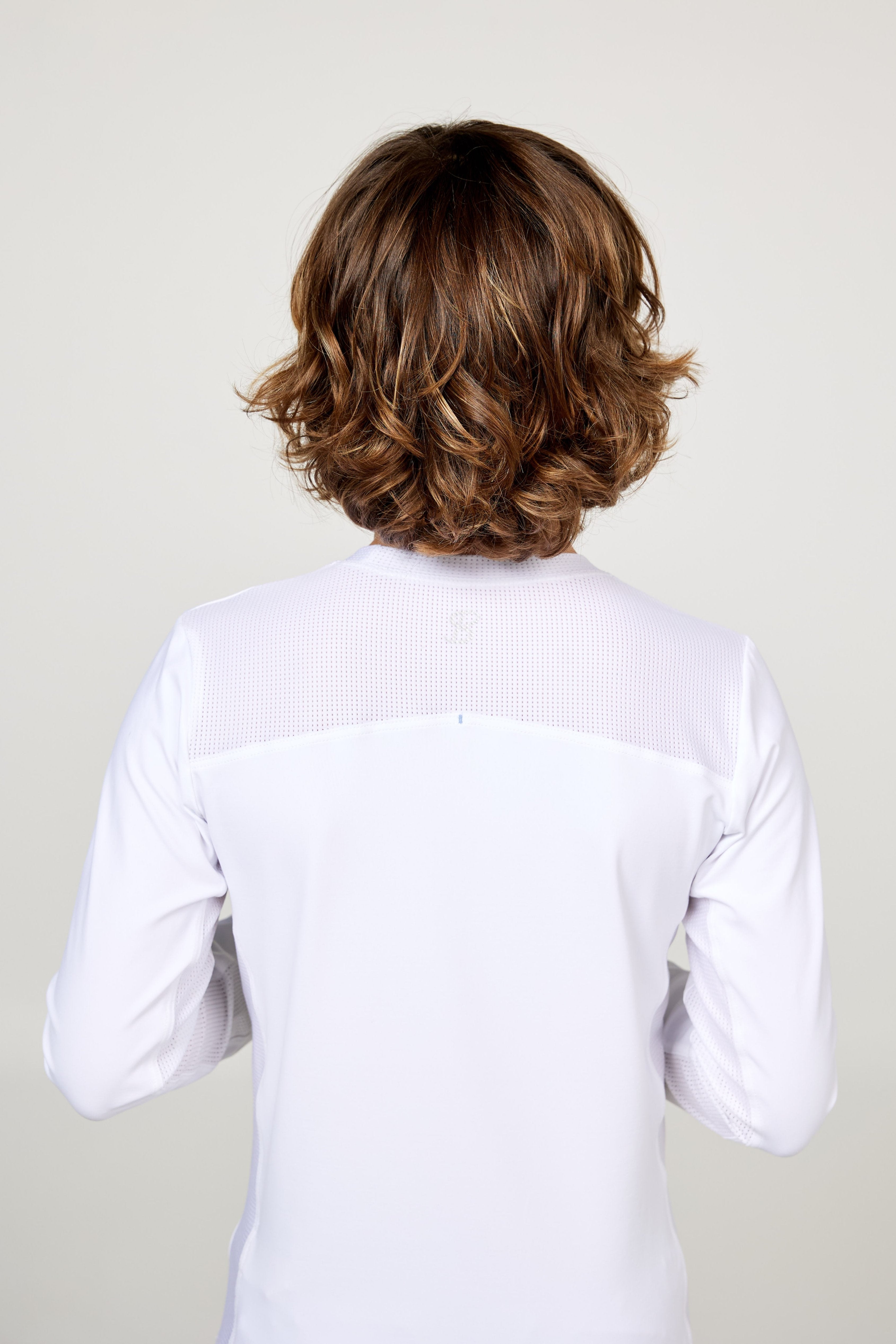 Perfect Volley Boy's White Long Sleeve Tennis Top by Sofibella, back view
