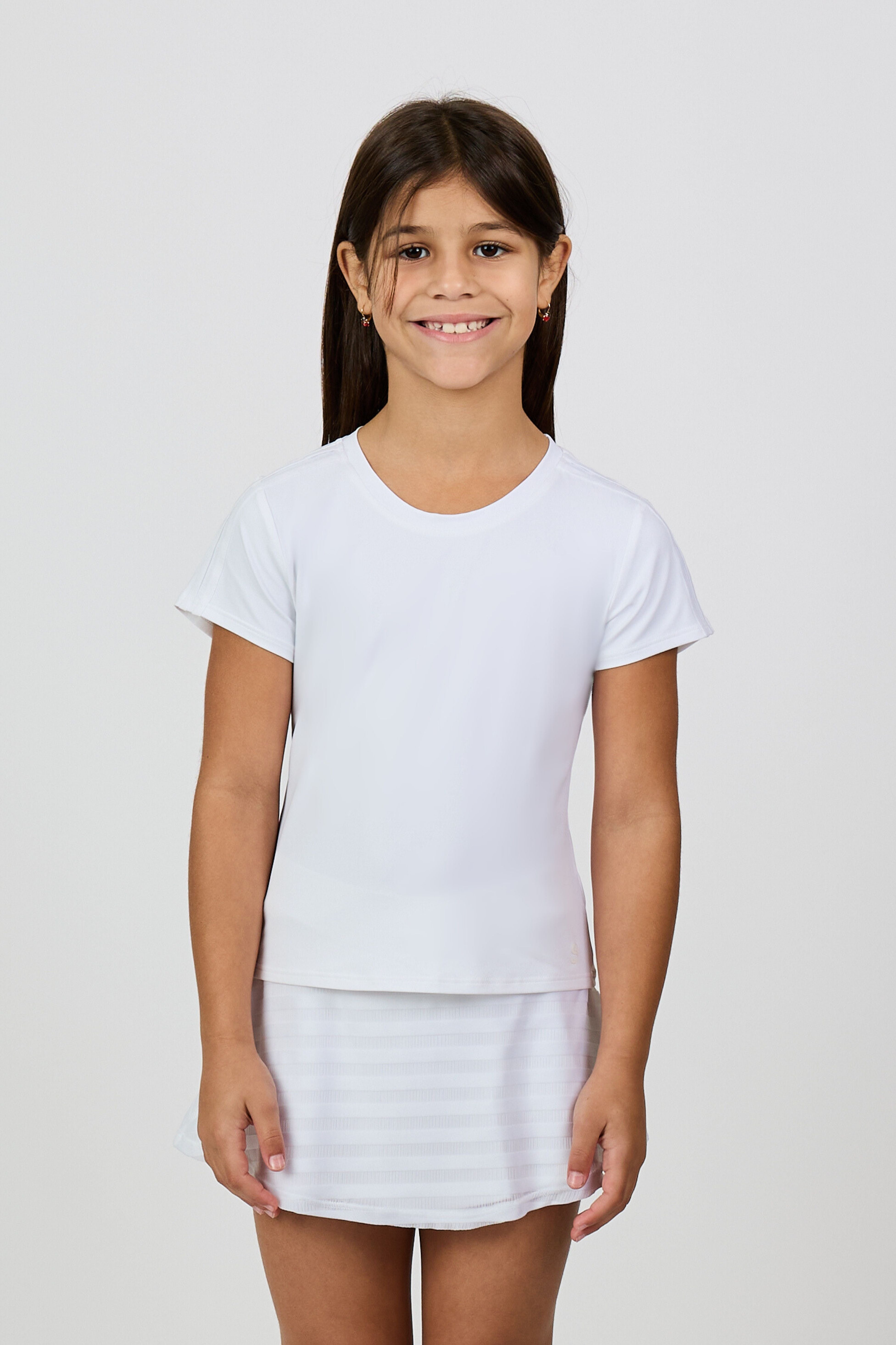 Girl's Short Sleeve - White Stripes