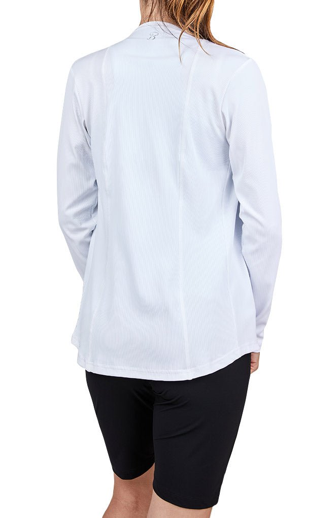 Women's White Performance Jacket by Sofibella, back view