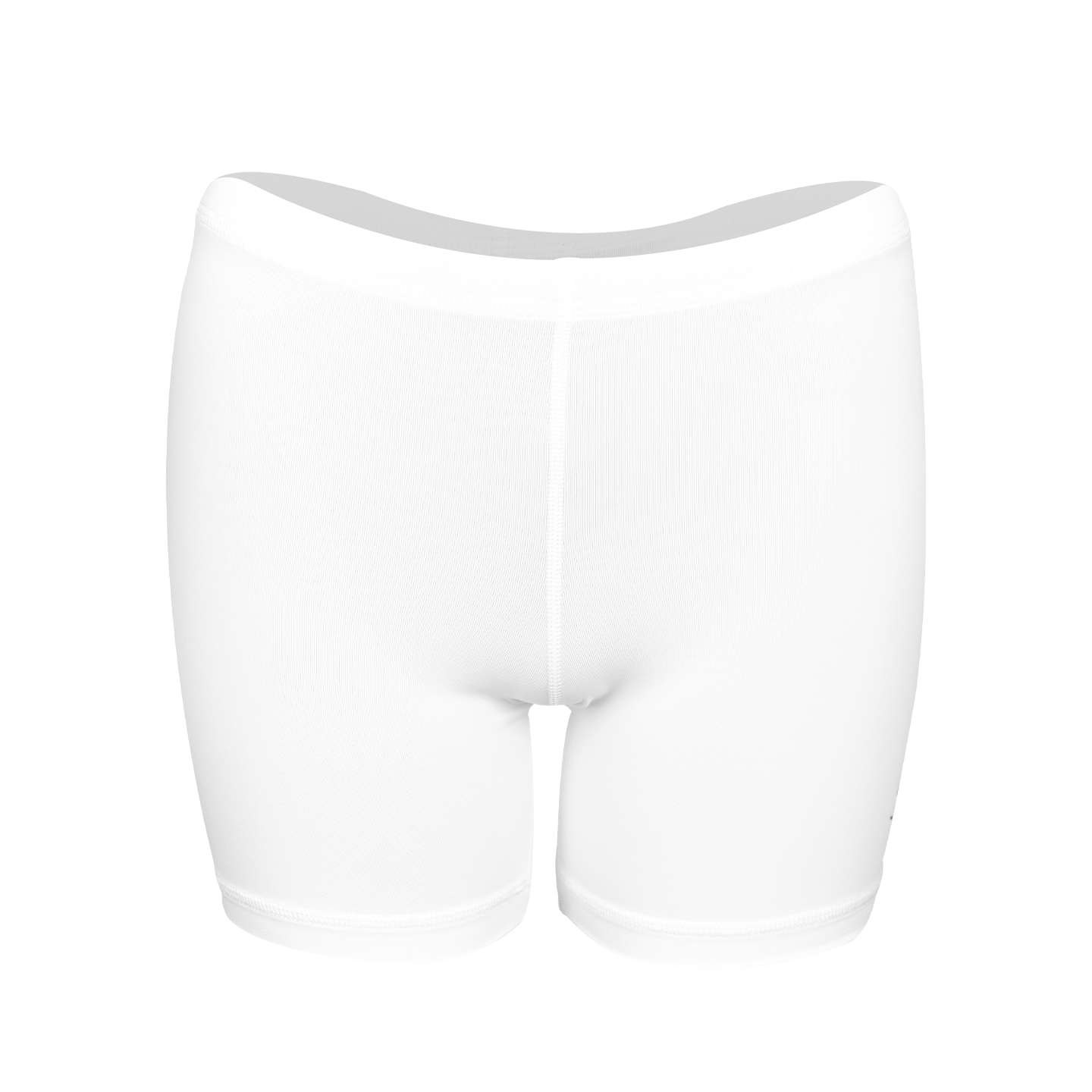 Women's Sport White Shorties with 5" Inseam by Sofibella. Front view