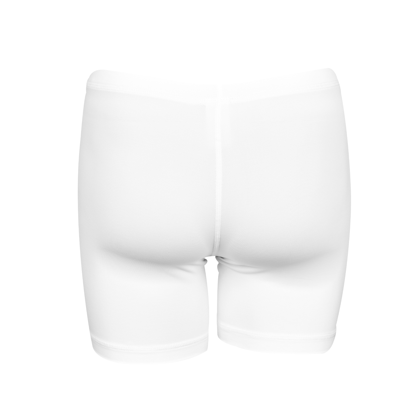 Women's Sport White Shorties with 5" Inseam by Sofibella. Back view