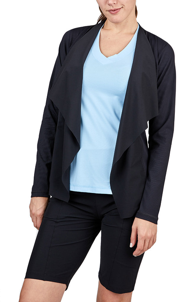 Women's Black Performance Jacket by Sofibella, front view