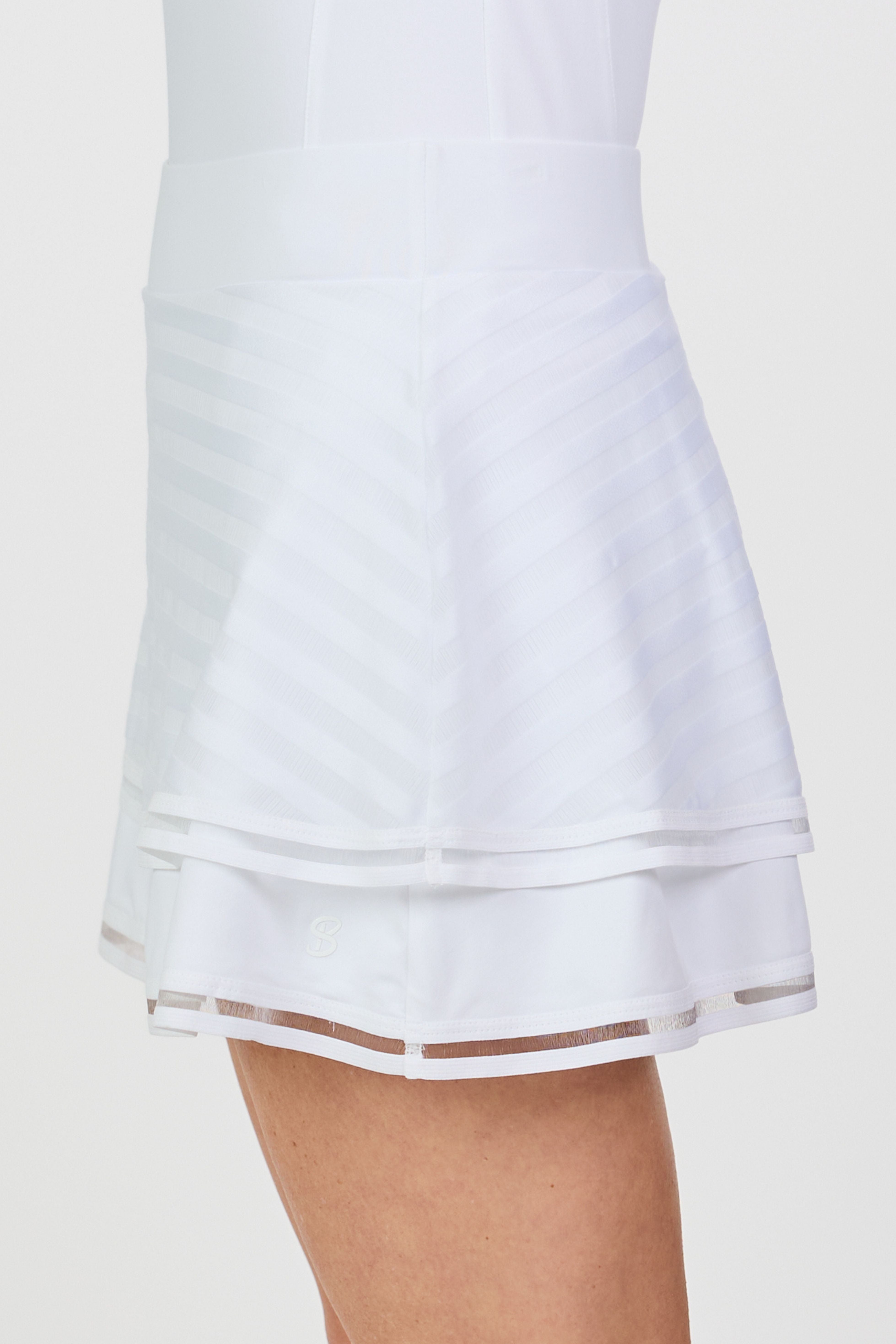 14" Flounce Skort - White Stripes