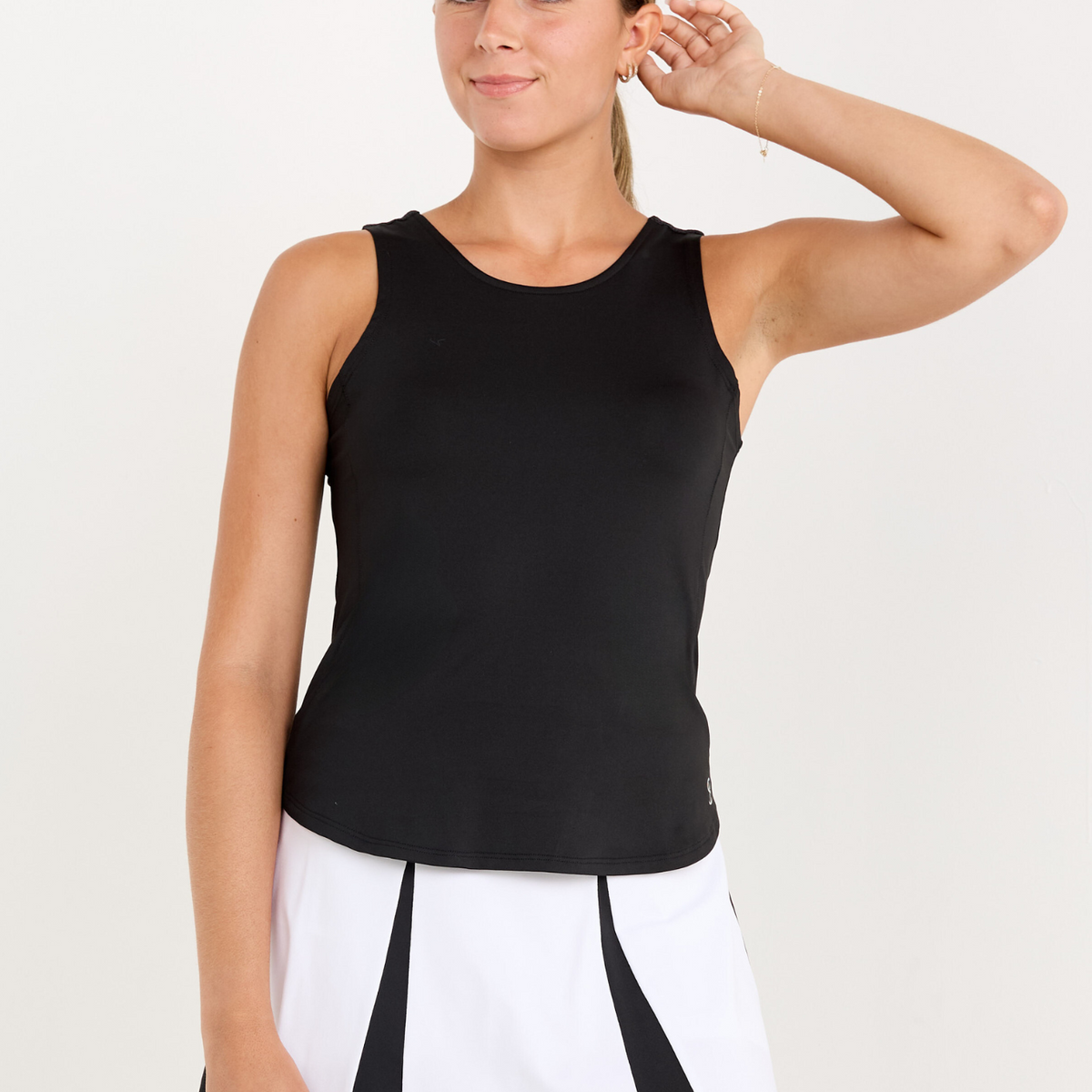 Women's Black Twist Back Tennis Tank Top by Sofibella