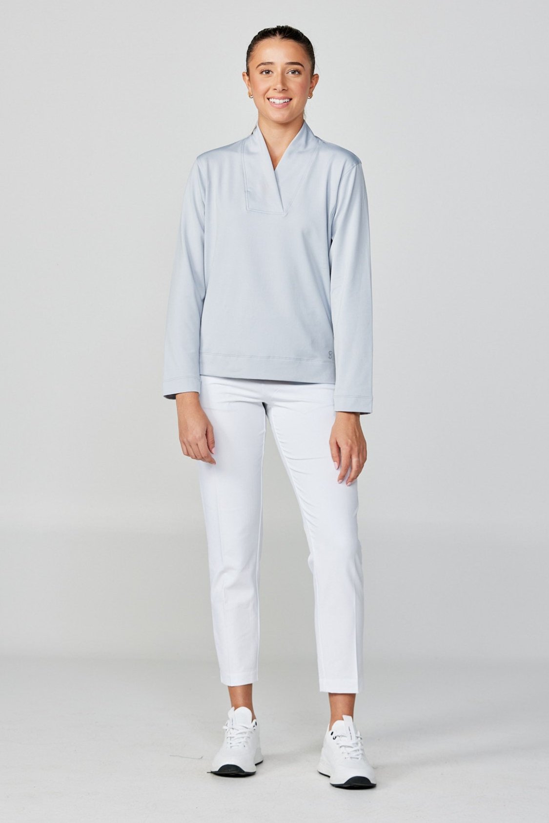 UV Staples White Women's Golf Ankle Pant by Sofibella, front view