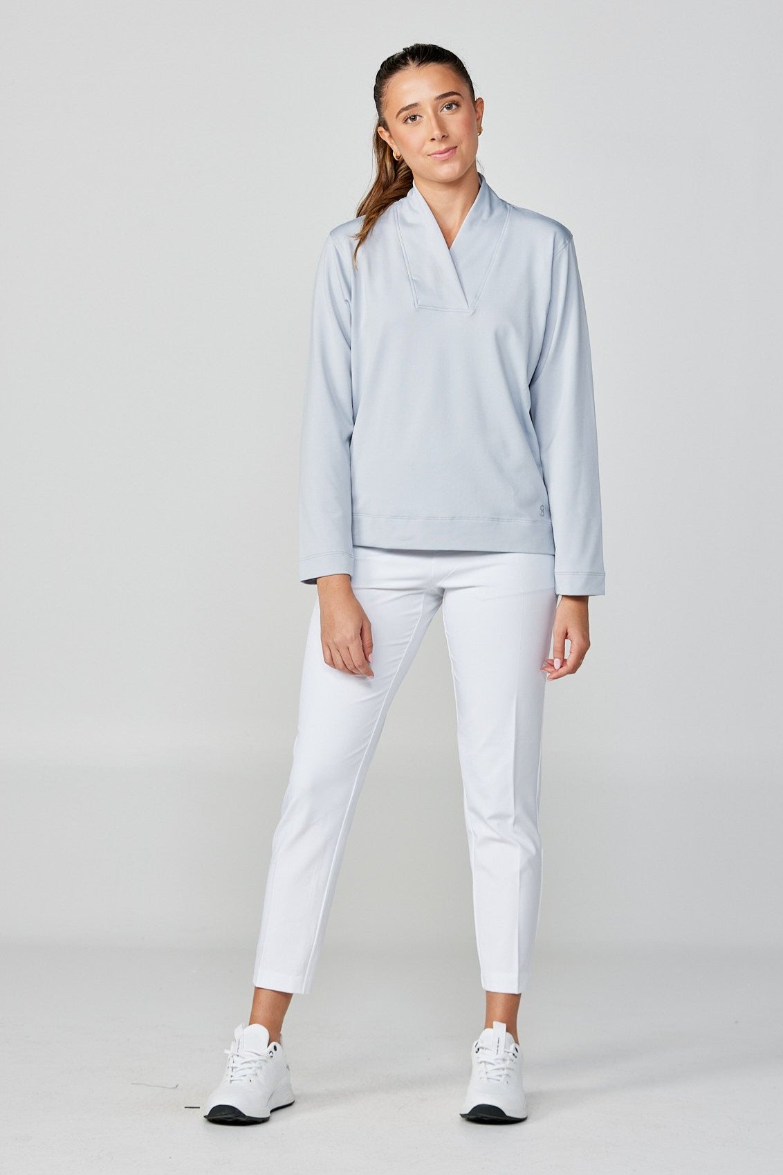 UV Staples White Women's Golf Ankle Pant by Sofibella, front view
