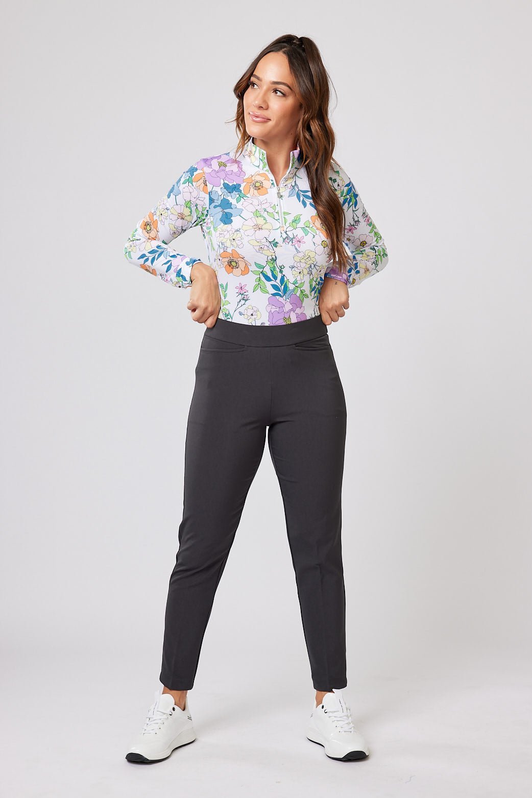 UV Staples Black Women's Golf Ankle Pant by Sofibella, front view