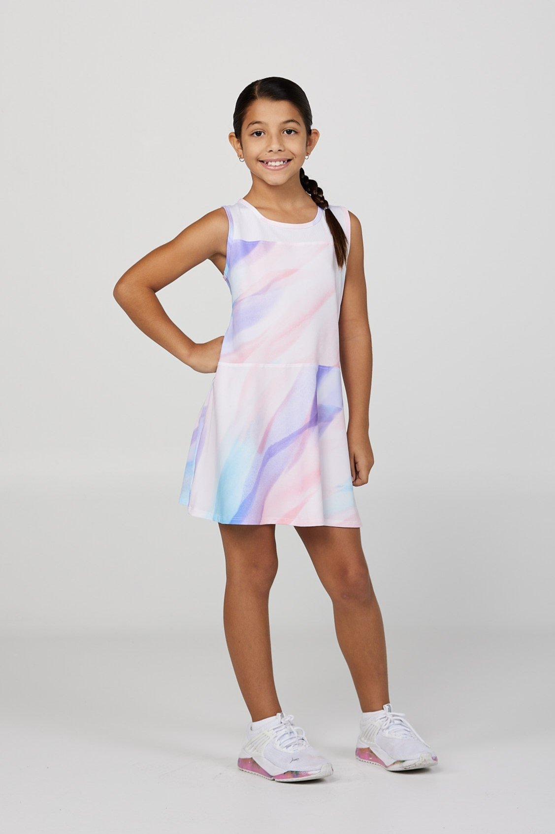girls athletic dress Sofibella Girls Summer Watercolor Dress