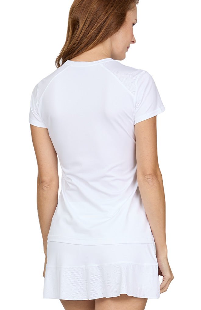 Short Sleeve Top - White Racquet - Sale - Sofibella